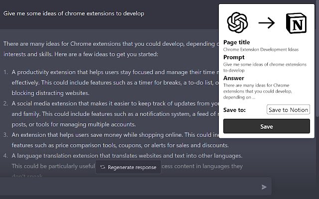 ChatGPT to Notion