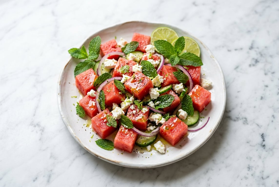 Watermelon Feta Mint Salad | Forkie