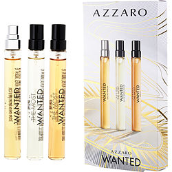 Azzaro Variety 3 PIECE DISCOVERY WITH THE MOST WANTED INTENSE & THE MOST WANTED & WANTED EAU DE AND ALL ARE MINIS