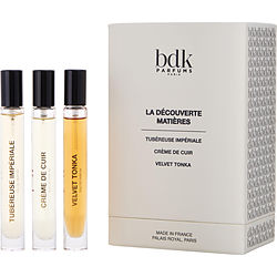 bdk Parfums Variety 3 PIECE VARIETY WITH TUBEREUSE IMPERIALE & CREME DE CUIR & VELVET TONKA AND ALL ARE 0.33OZ