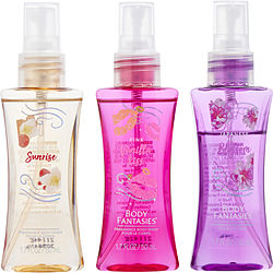 Body Fantasies Variety 3 PIECES WITH JAPANESE CHERRY BLOSSOM & SWEET SUNRISE & PINK VANILLA KISS AND ALL ARE BODY