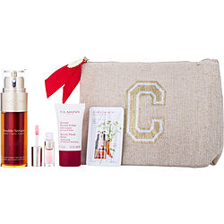  Clarins by Clarins Double Serum Luminosity Double Serum Double Serum Eye Beauty Flash Balm Lip Comfort Oil 04 pitaya 4pcs Pouch