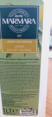 Marmara Kolonya Marmara Limon Kolonyası 1 L