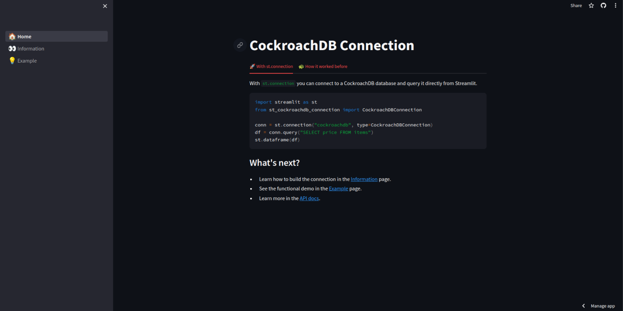 St Cockroachdb Connection