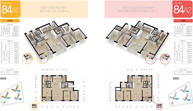울산송정 B3블록 10년 공공임대주택 84A 평면도
