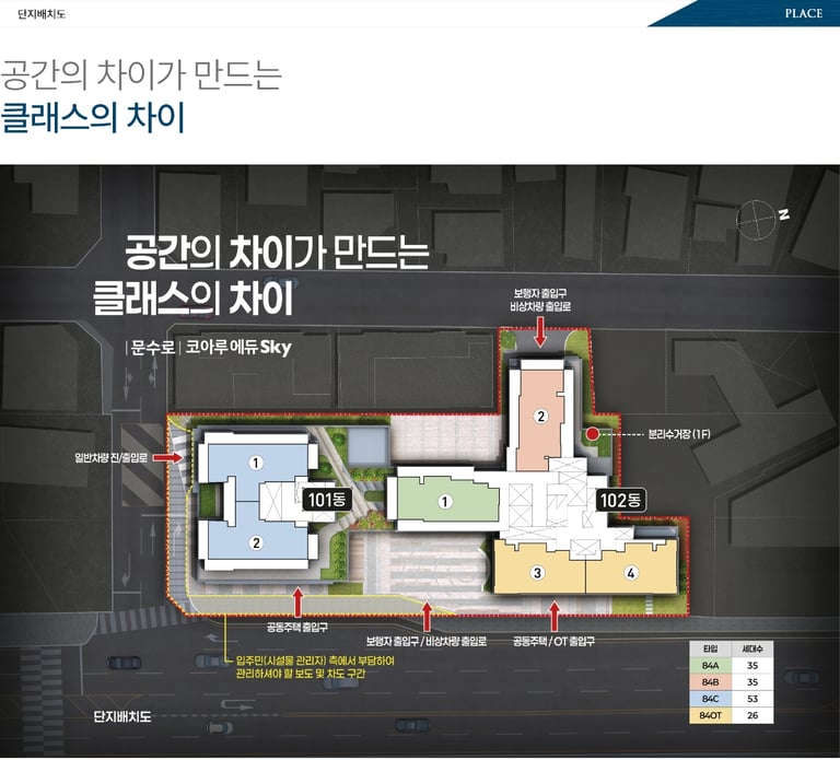 문수로 코아루 에듀스카이 단지 배치도 2