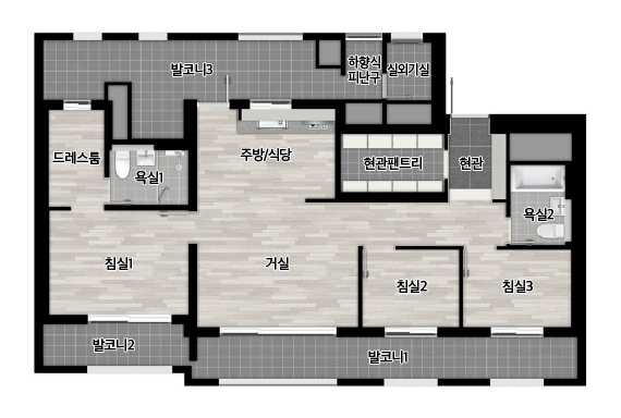 e편한세상 신정 스카이하임 84A 평면도