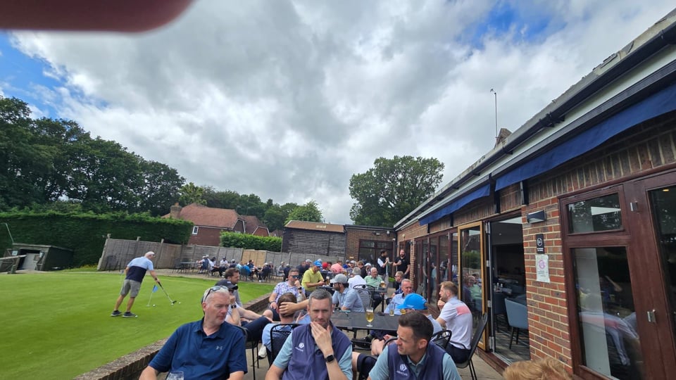 Drinks after Winchester golf day