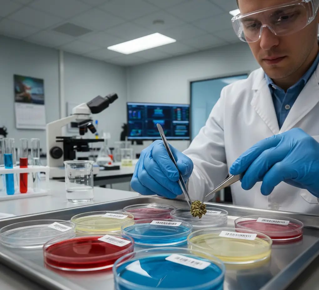 Cannabis microbial testing in lab
