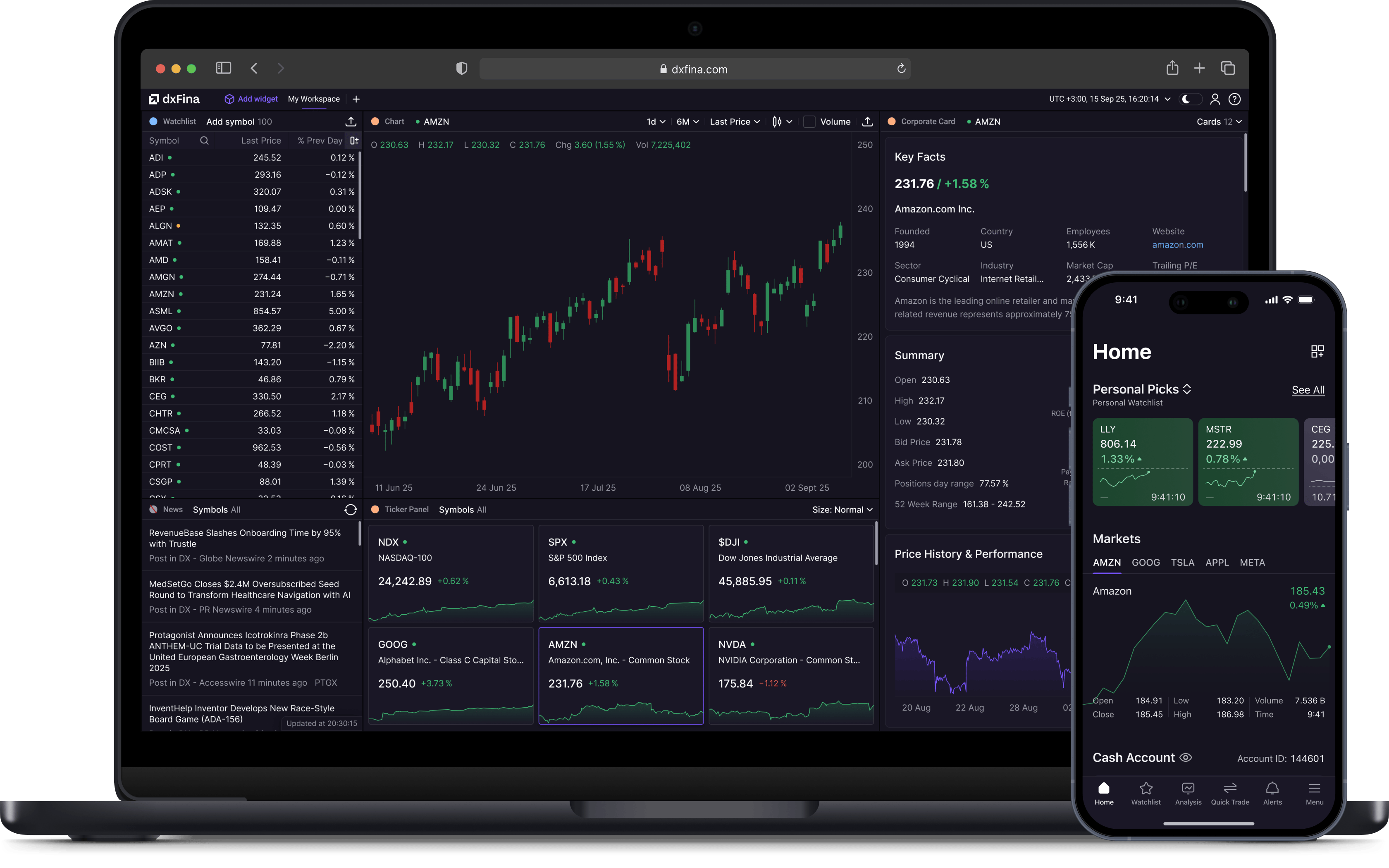 dxFina platform example