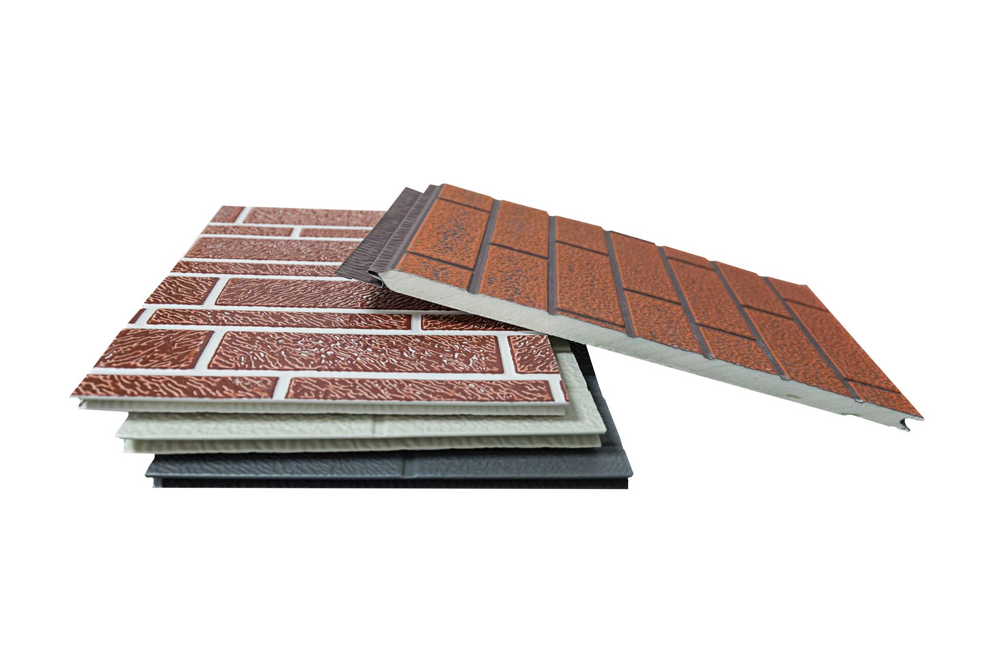 Red brick texture metal siding
