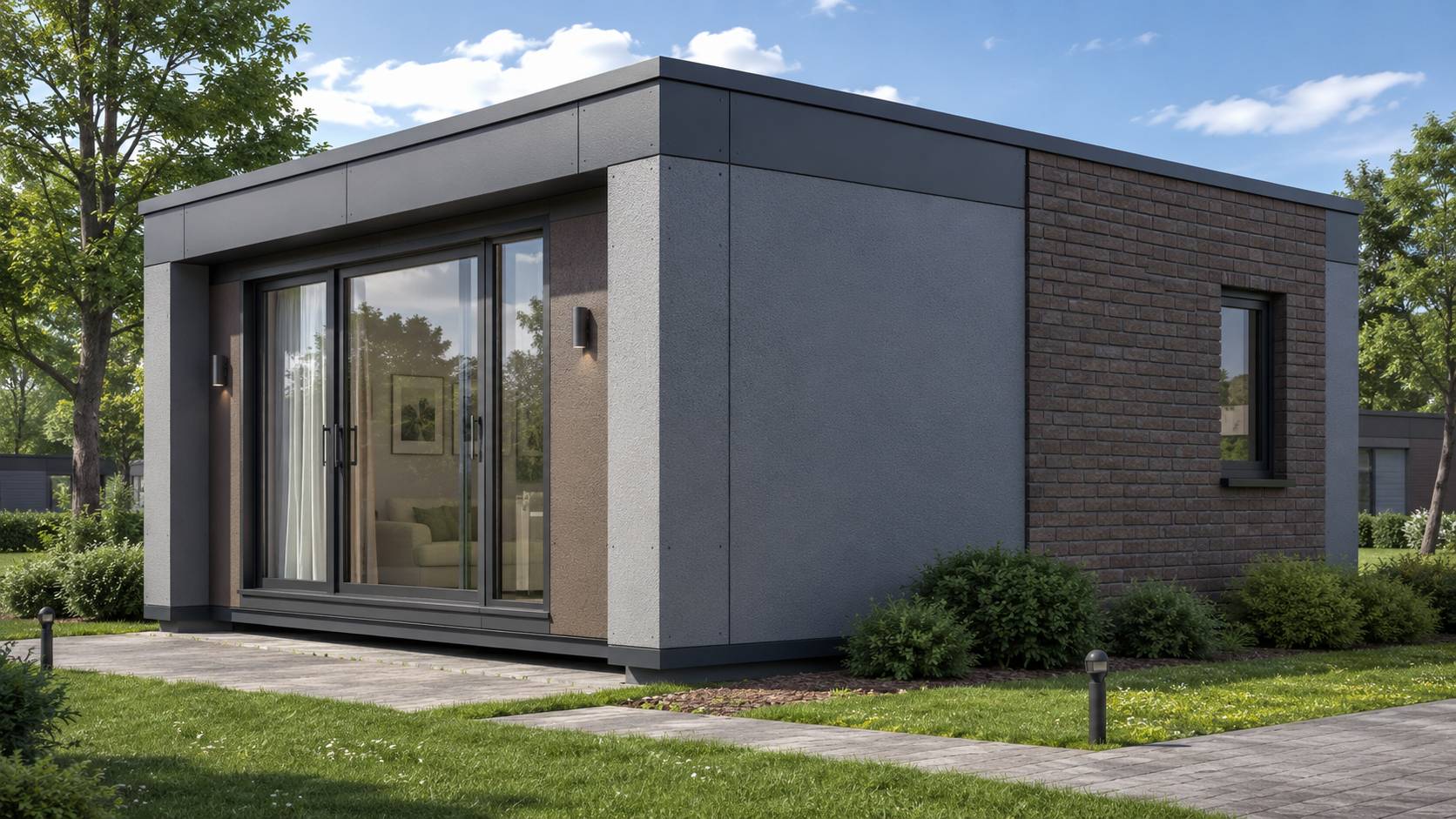 Stucco texture metal siding finish