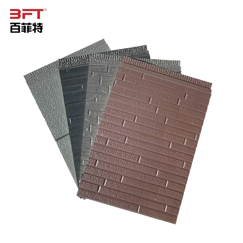 Culture stone metal siding finish