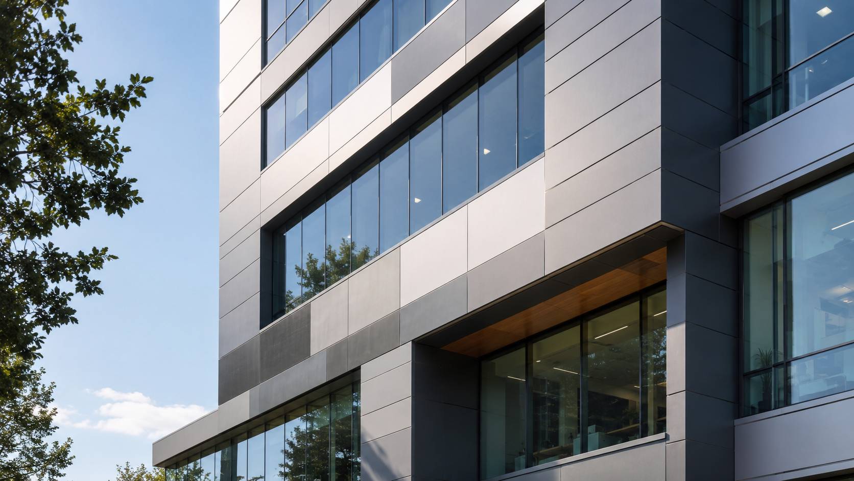 White flush metal siding surface