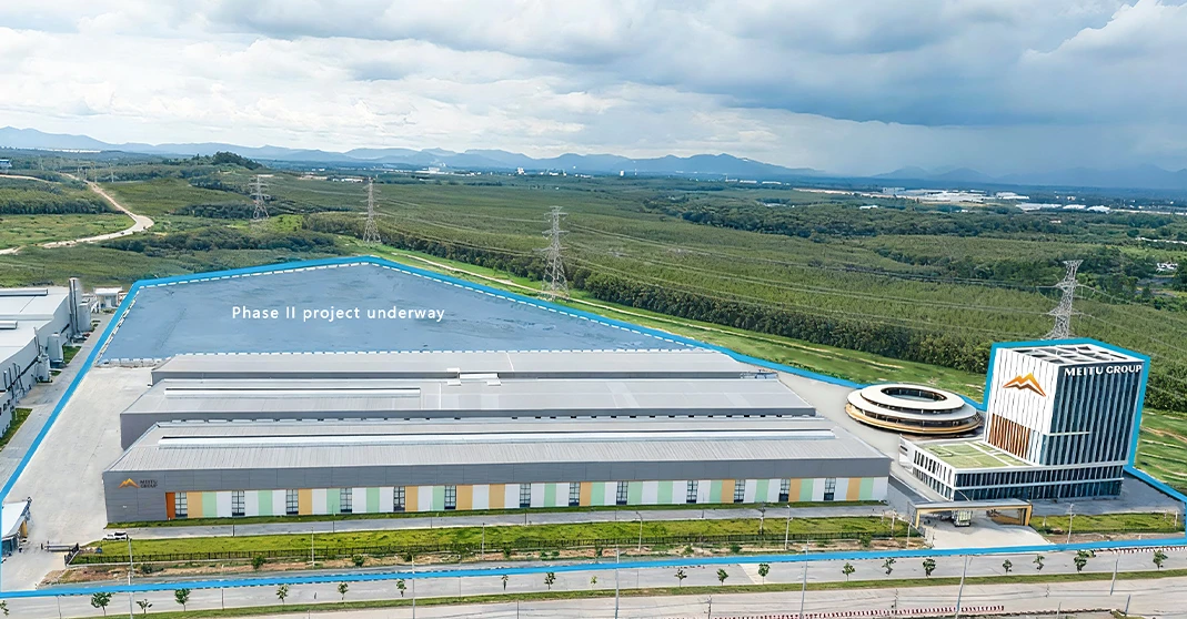 Aerial view of the Meitu Group factory and Phase II expansion site in Thailand