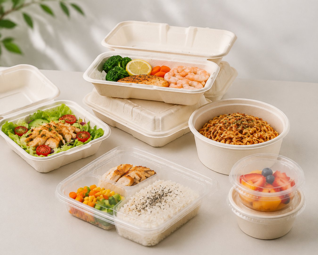 Food Containers — Bagasse / plastic / CPLA