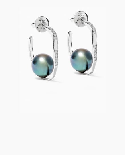 Pinctada Hoop Earrings Diamonds