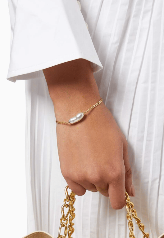 アクセサリー Baroque pearl & joint chain bracelet アクセサリー Baroque pearl & joint chain bracelet Statement