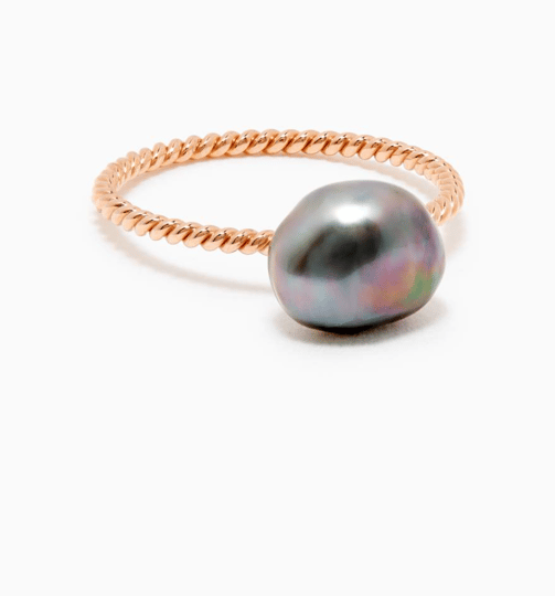Keshi Pearl Twisted Ring