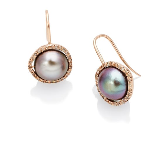 Oracle Tahitian Pearl and Diamond Earrings