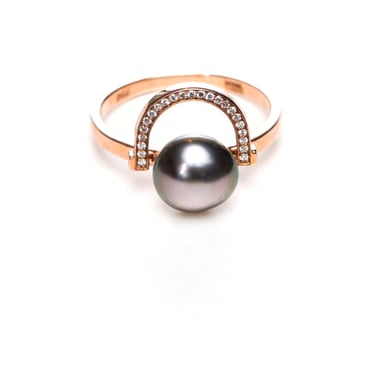 Entrelace Tahitian Pearl Gold Diamond Ring