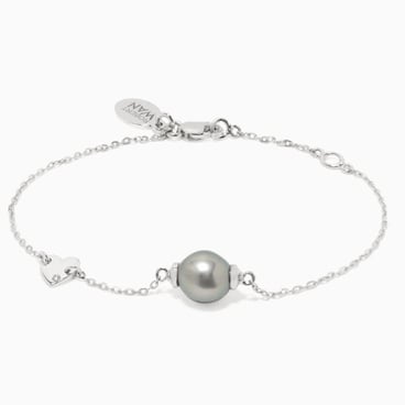 Heart & Tahitian Pearl Baby Bracelet