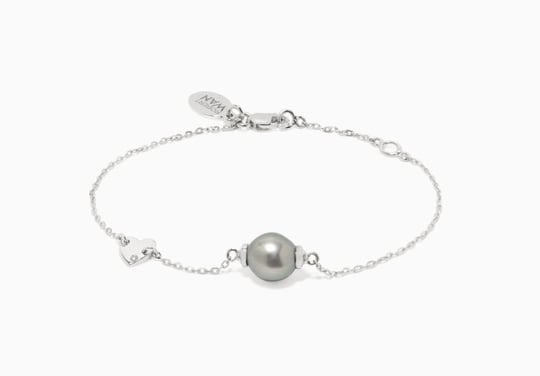 Heart & Tahitian Pearl Baby Bracelet