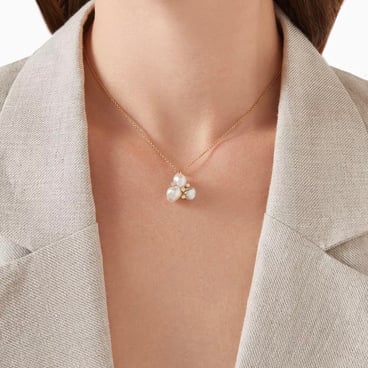 Trio Clover Keshi Elegance Necklace