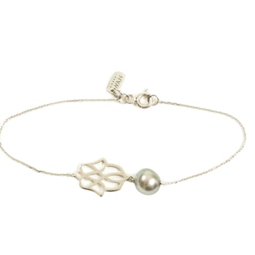 Tahitian Pearl Hamsa Bracelet