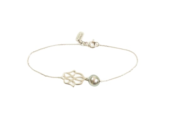Tahitian Pearl Hamsa Bracelet