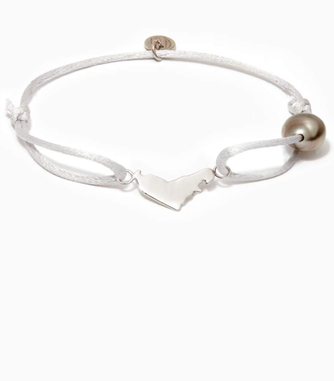 Tahitian Pearl Charm Bracelet with UAE Map Charm