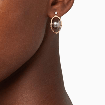 Entrelace 18k Gold Tahitian Pearl Earrings