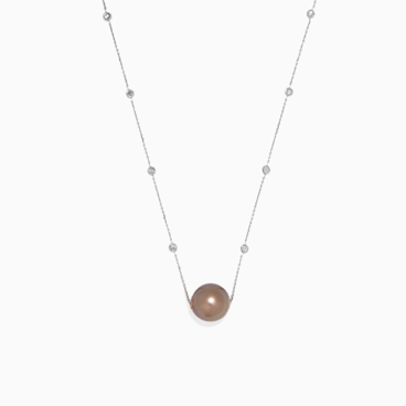 Tahitian Pearl and Diamond Chain Pendant Necklace