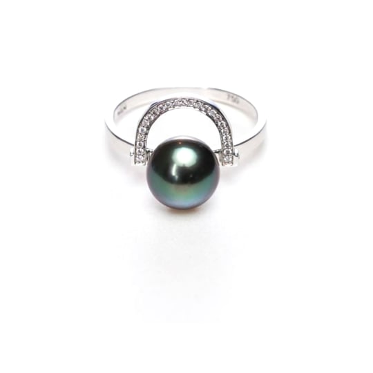 Bague Entrelace en or avec perle de culture de Tahiti et diamants