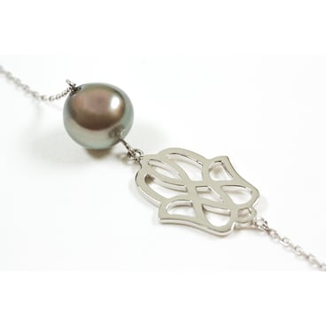Tahitian Pearl Hamsa Bracelet