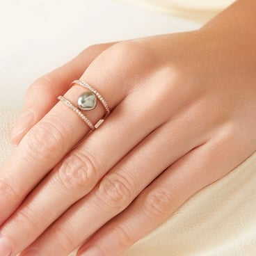 Zoja Eternity Pearl & Diamond Ring