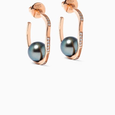 Pinctada Hoop Earrings with Diamonds