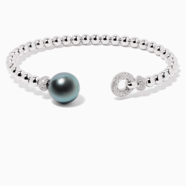 Pearl & Diamond Beaded Bangle