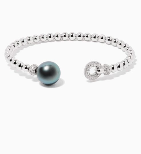 Pearl & Diamond Beaded Bangle