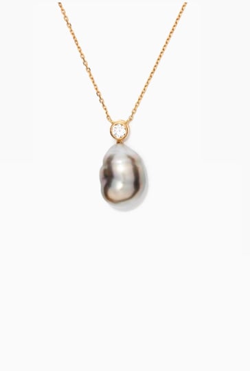 Baroque Pearl Necklace with Diamond