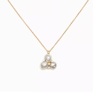 Trio Clover Keshi Elegance Necklace