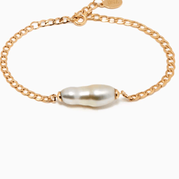 Adjustable 18kt Gold Tahitian Pearl Link Bracelet