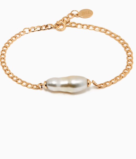 Adjustable 18kt Gold Tahitian Pearl Link Bracelet