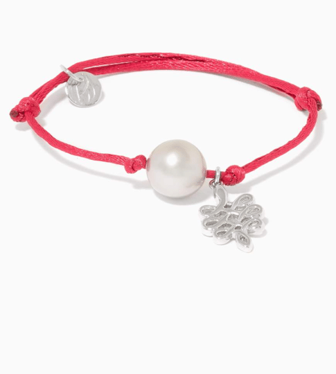 Tahitian Pearl Charm with gold White Bracelet