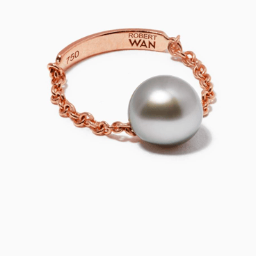 Multicolor Tahitian Pearl Chain Ring