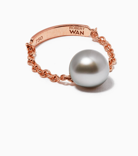 Multicolor Tahitian Pearl Chain Ring