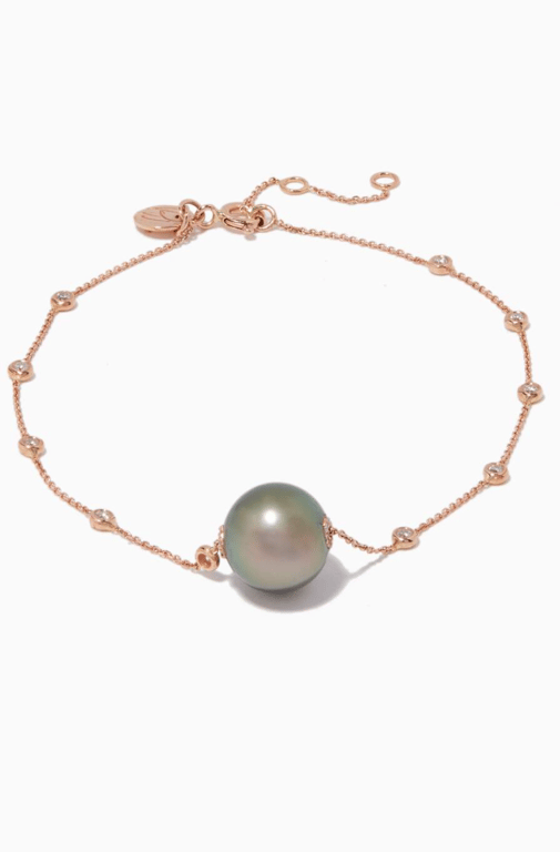 Tahitian Pearl Diamond Bracelet - Links of Love Collection Tahitian Pearl Diamond Bracelet - Links of Love Collection
