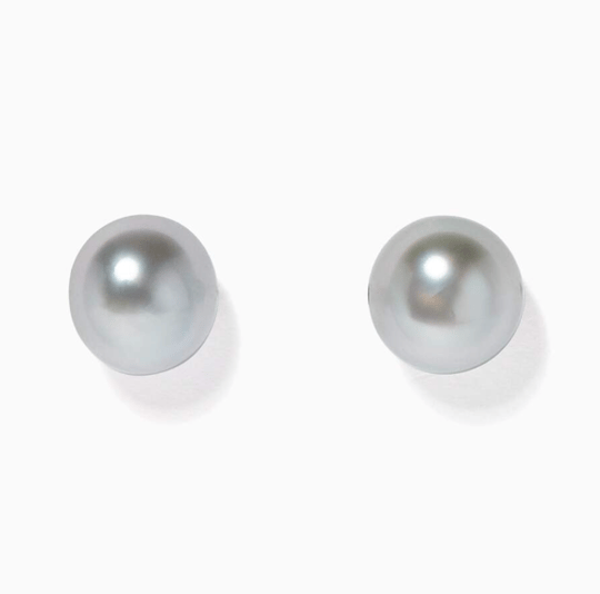 Elegant Keshi Pearl Baby Stud Earrings in 18k Gold