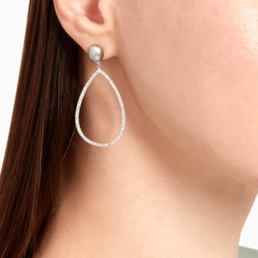 Talisman Long Earrings with Tahitian Pearl