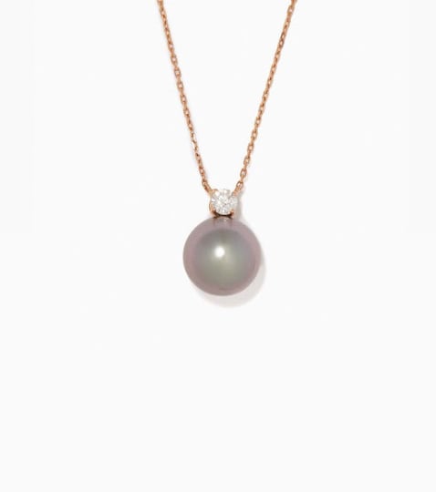 Tahitian Pearl & Diamond Pendant Necklace